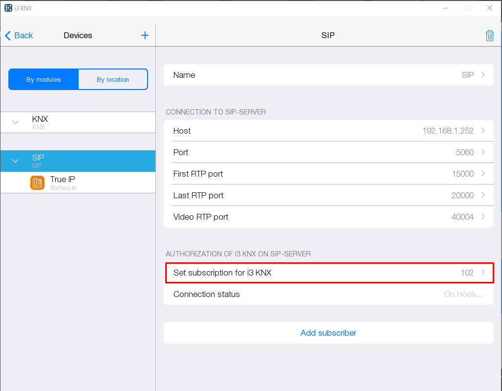 I3 KNX SIP Server — for iRidium developers