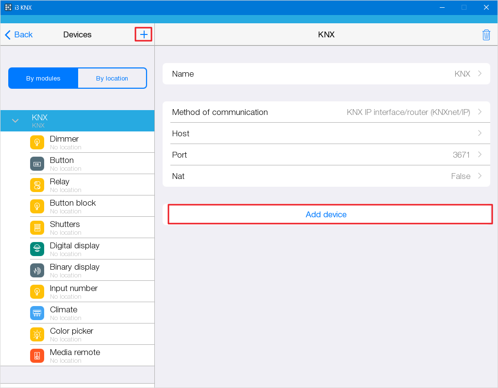 KNX Device — for iRidium developers