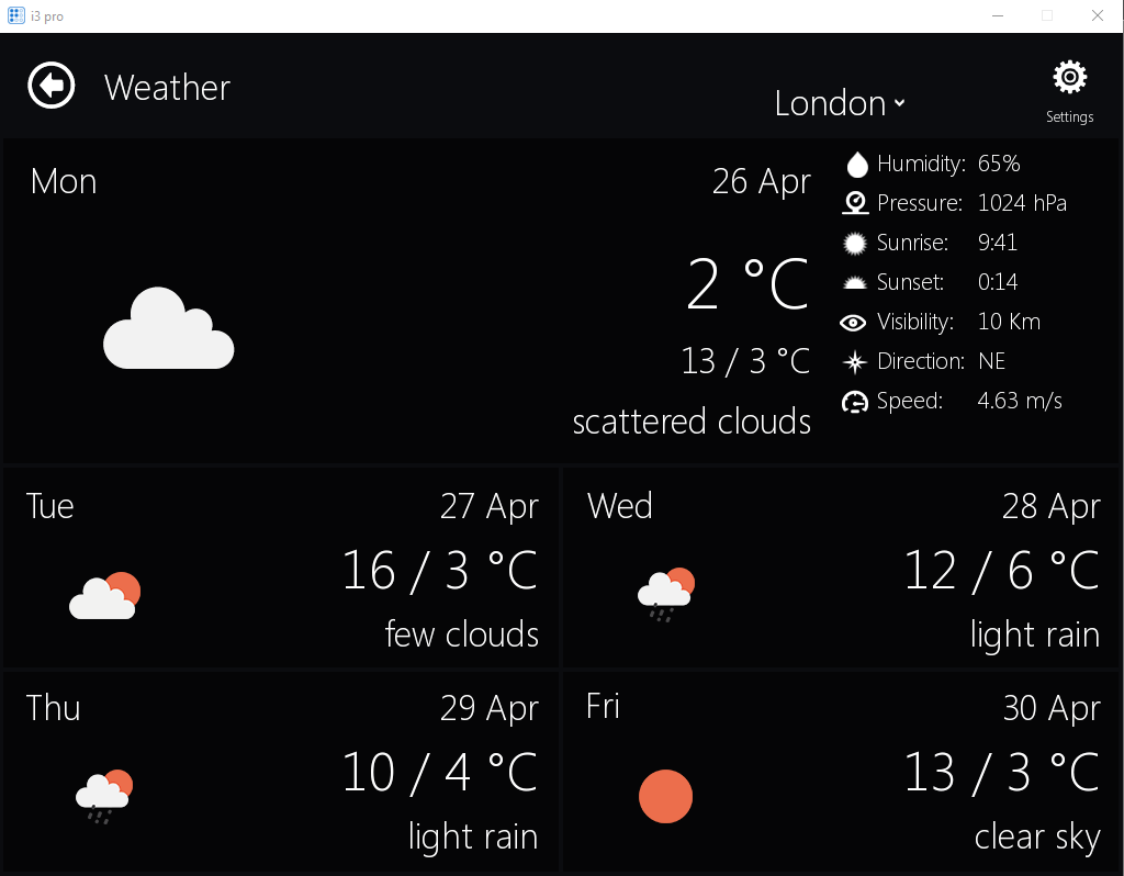 Weather — for iRidium developers